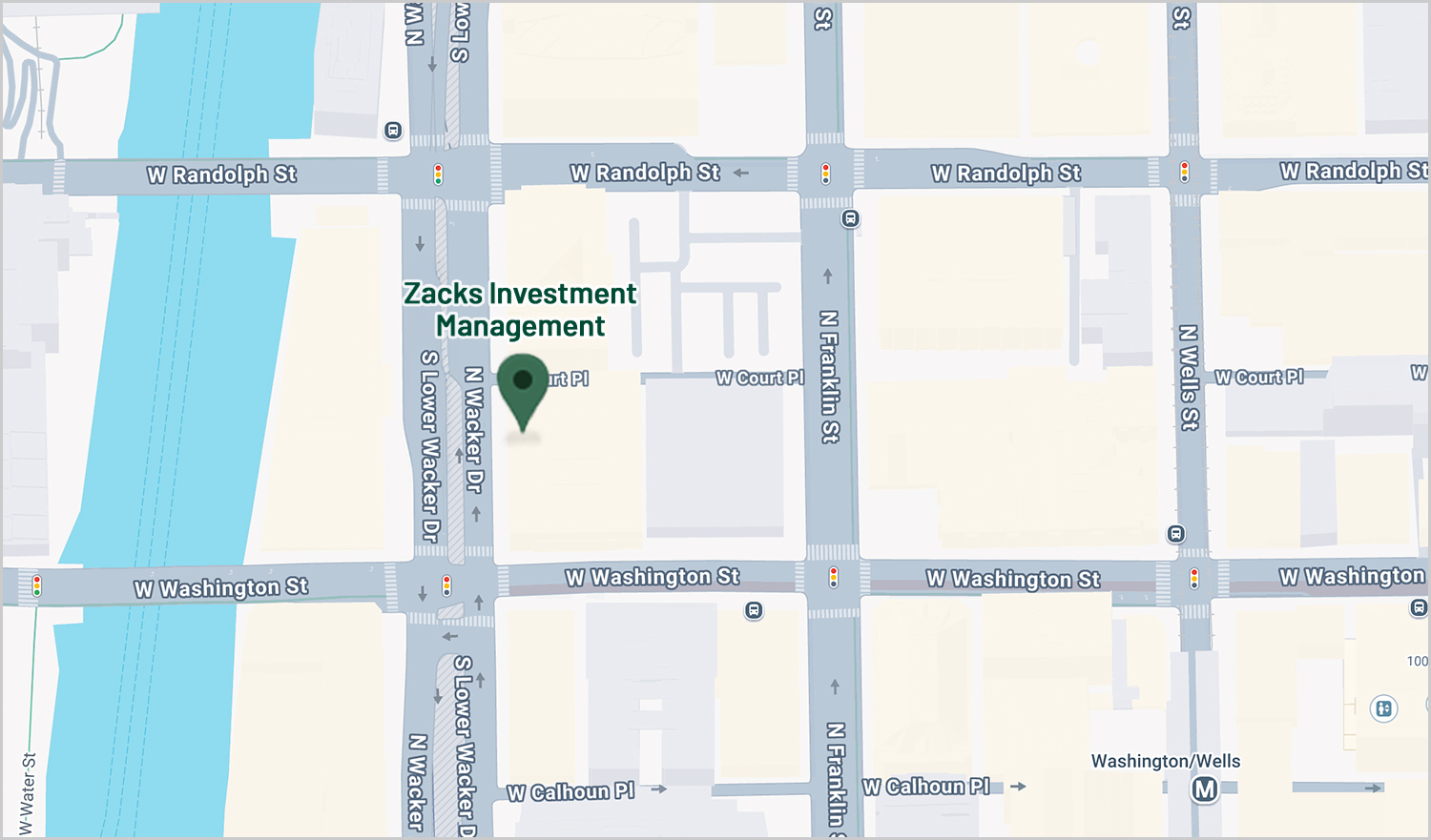 Google maps view of Zacks Investment Management headquarters.